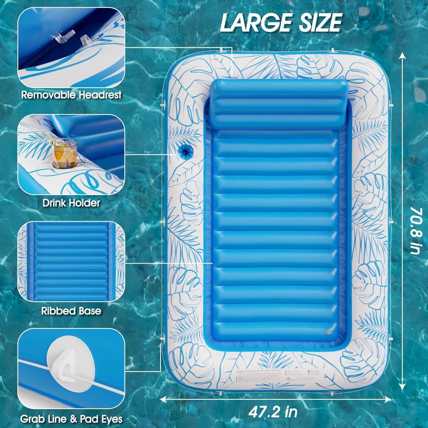 Bathtub Pillow Inflatable - عوامة حمام سباحة قابلة للنفخ بحجم