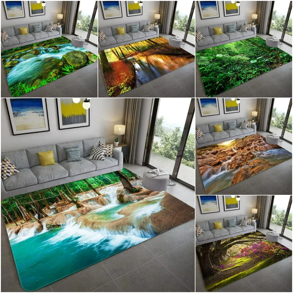 Home Bathroom Decor Ideas - سجادة ناعمة مستوحاة من الطبيعة ثلاثية