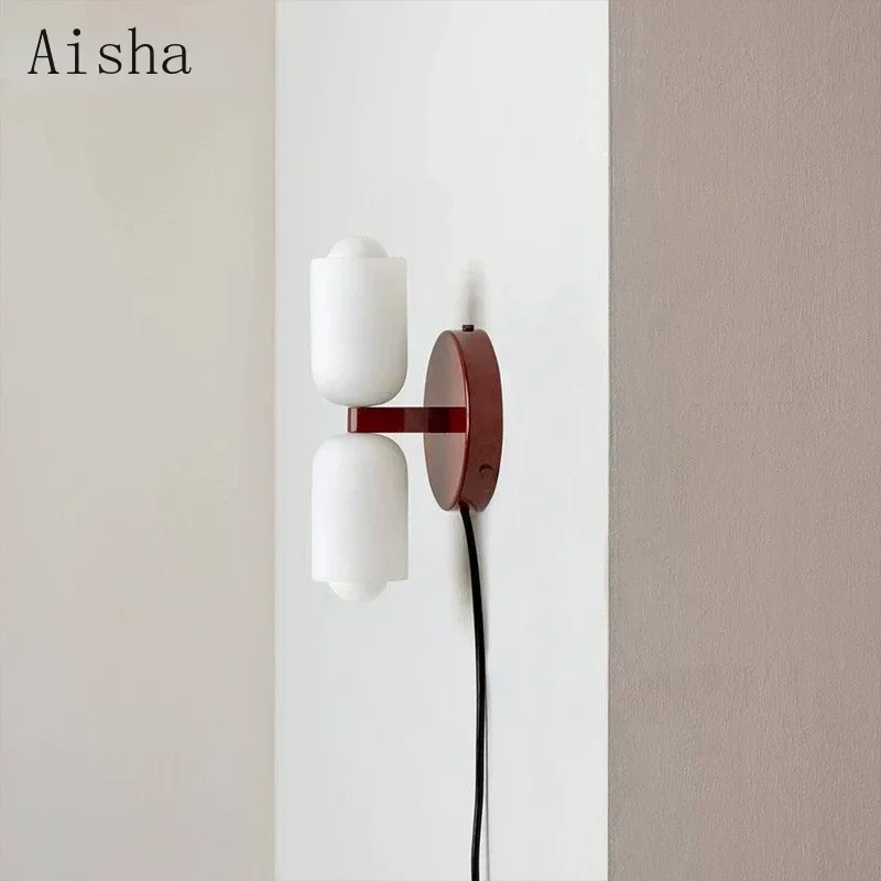 Home Bathroom Design Simple - مصباح جداري زجاجي بسيط برأس مزدوج