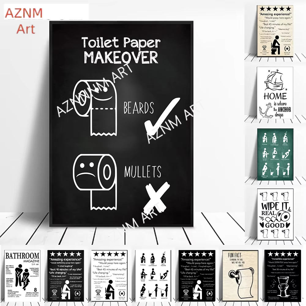 الرسم على لوحات القماش الجداري - مراجعة Home Bathroom Signs وسعره