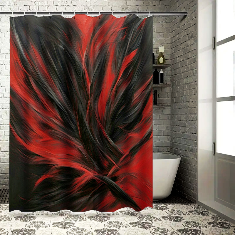 ستارة دش مطبوعة تجريدية باللون - مراجعة Home Bathroom Decor Ideas وسعره