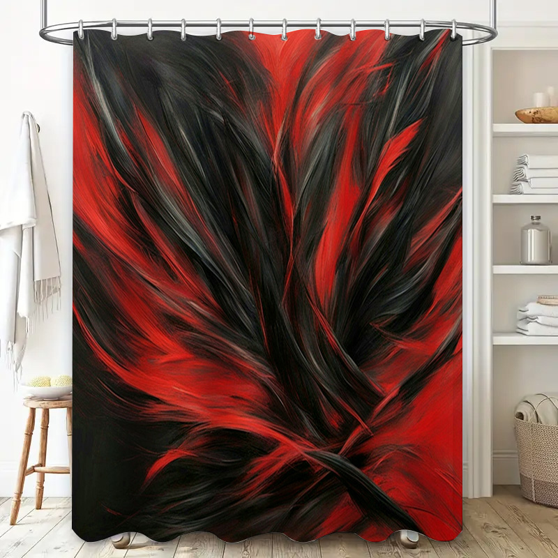 ستارة دش مطبوعة تجريدية باللون - مراجعة Home Bathroom Decor Ideas وسعره