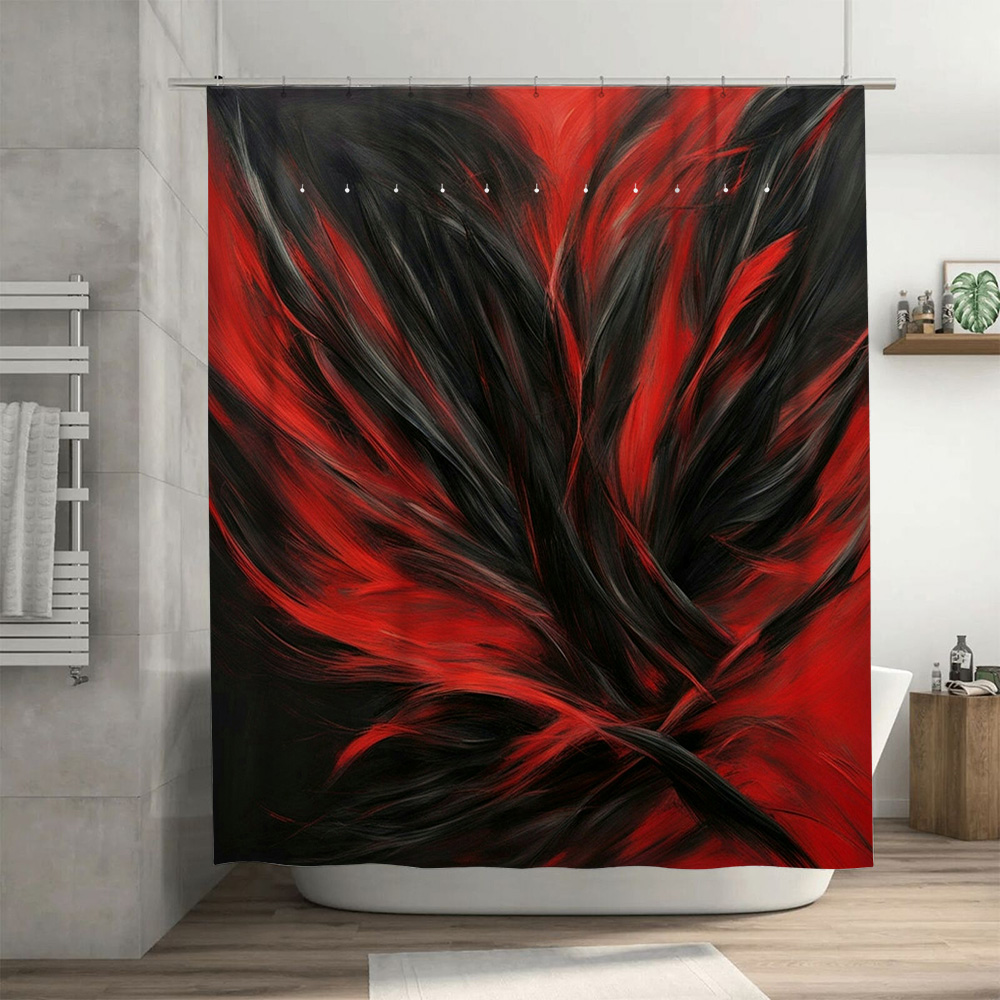 ستارة دش مطبوعة تجريدية باللون - مراجعة Home Bathroom Decor Ideas وسعره