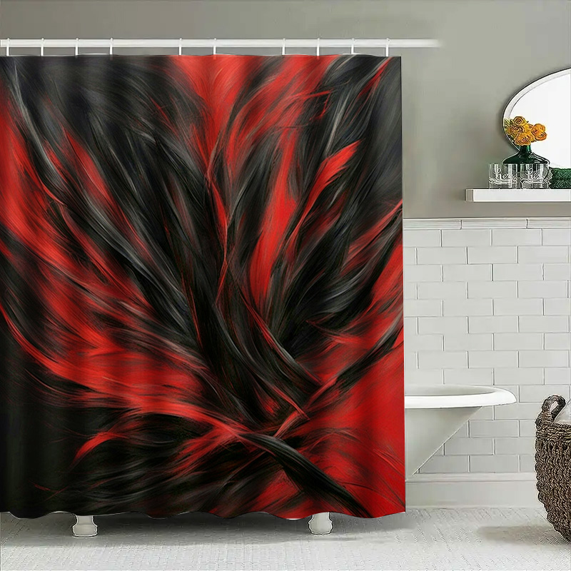 ستارة دش مطبوعة تجريدية باللون - مراجعة Home Bathroom Decor Ideas وسعره