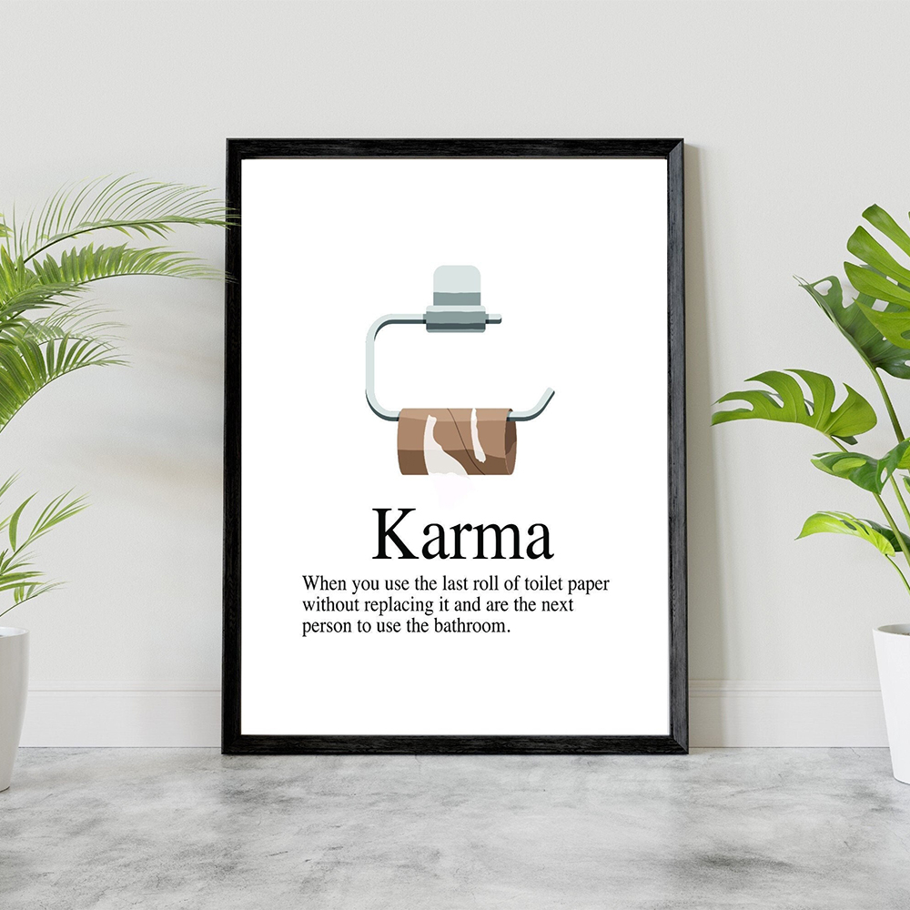 كارما تعريف المشارك طباعة الرس - مراجعة Home Bathroom Signs وسعره