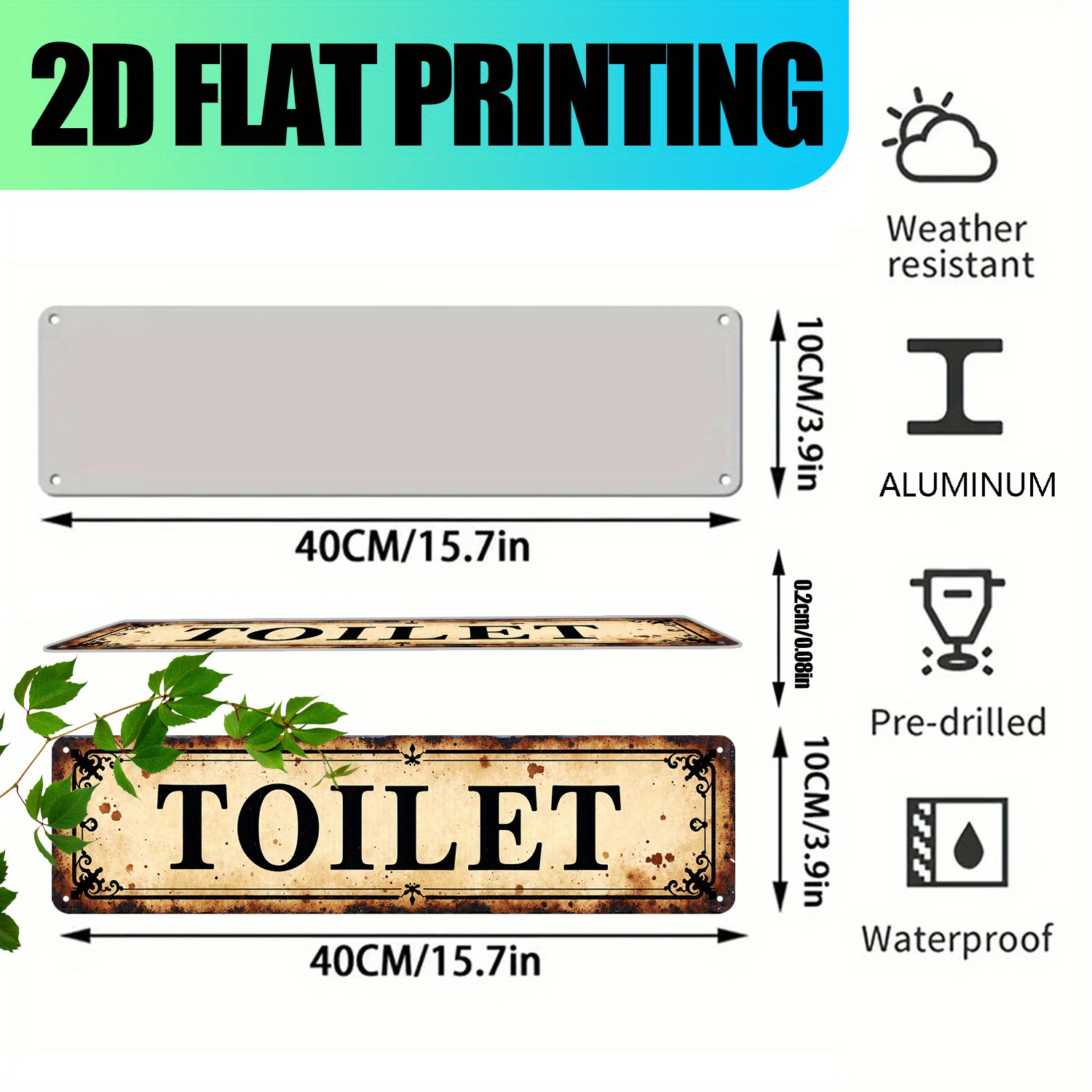 لافتة فنية جدارية مسطحة ثنائية - مراجعة Home Bathroom Signs وسعره