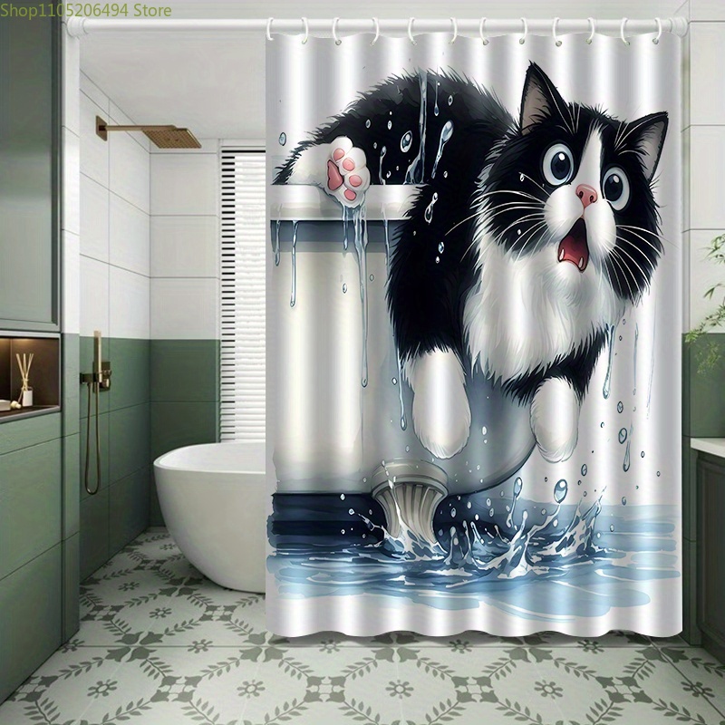 ستارة حمام بتصميم قطة مضحكة تق - مراجعة Home Bathroom Decor Ideas وسعره