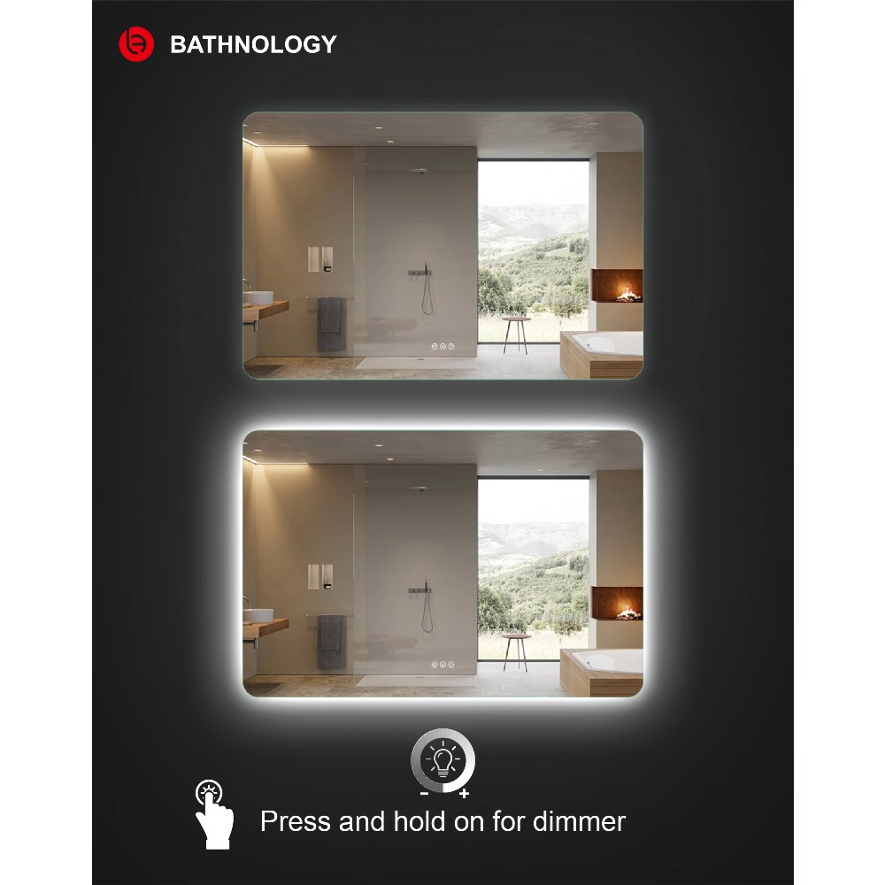 مرآة حمام LED مستطيلة كبيرة بإ - مراجعة Bathroom Mirror Led وسعره