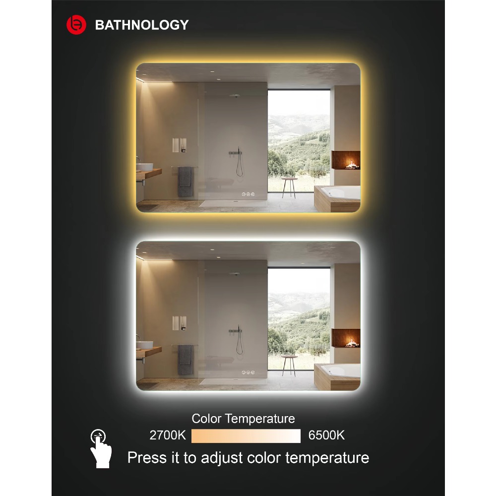 مرآة حمام LED مستطيلة كبيرة بإ - مراجعة Bathroom Mirror Led وسعره