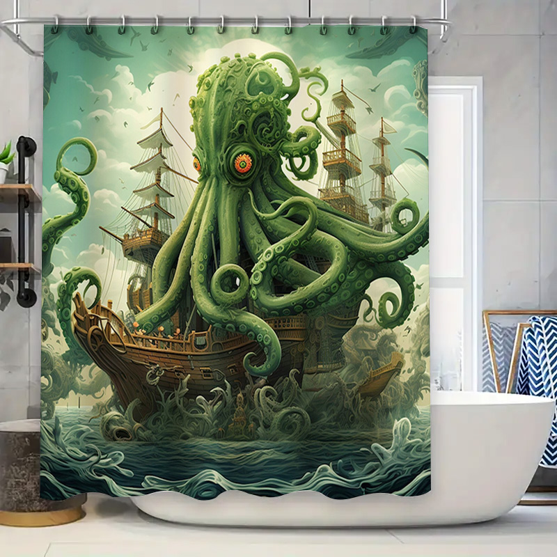 الأخطبوط السفينة دش الستار سري - مراجعة Home Bathroom Decor Ideas وسعره