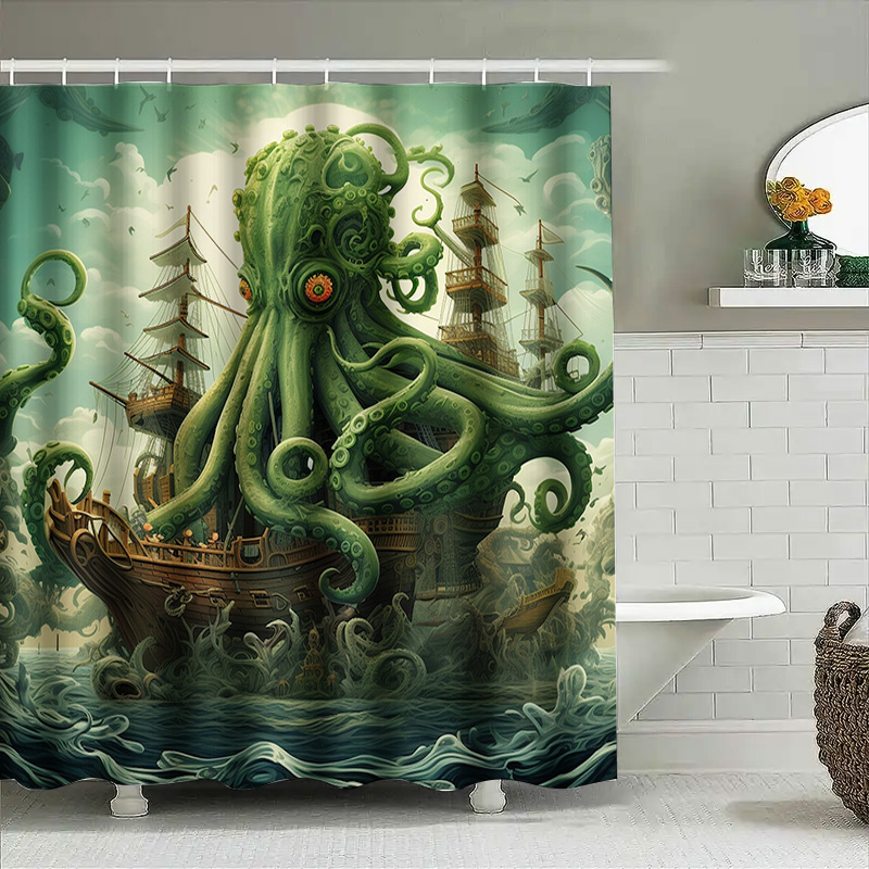 الأخطبوط السفينة دش الستار سري - مراجعة Home Bathroom Decor Ideas وسعره