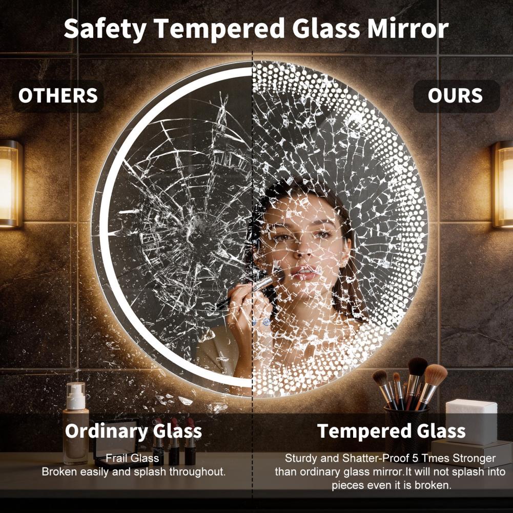 مرآة حمام دائرية بإضاءة LED، 3 - مراجعة Bathroom Mirror Led وسعره