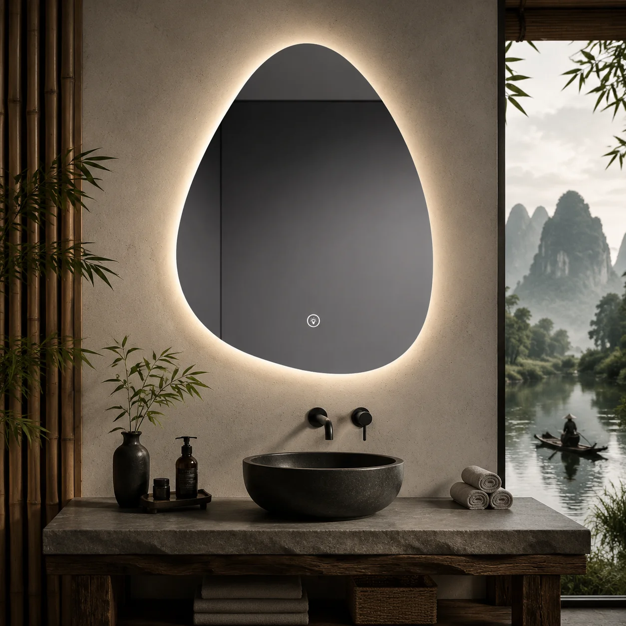 مرآة حمام ذكية بشكل غير منتظم  - مراجعة Bathroom Mirror Led وسعره