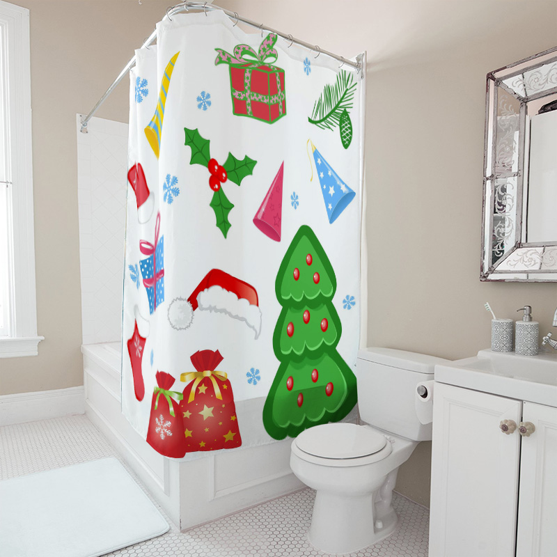 TU دش الستار عيد الميلاد الغاب - مراجعة Home Bathroom Decor Ideas وسعره