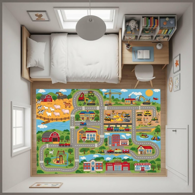 سجادة بتصميم خريطة شوارع المدي - مراجعة Home Bathroom Layout وسعره